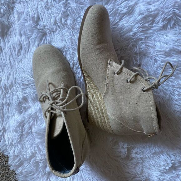 Mad Love Tan Wedge Booties Shoes Size 11 - Picture 10 of 14